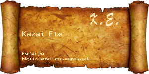 Kazai Ete névjegykártya